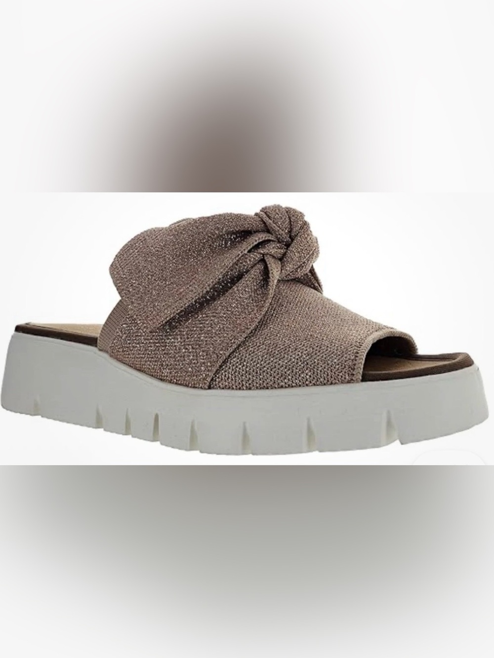 bernie mev. Freesia blush rose gold Slide with White Platform